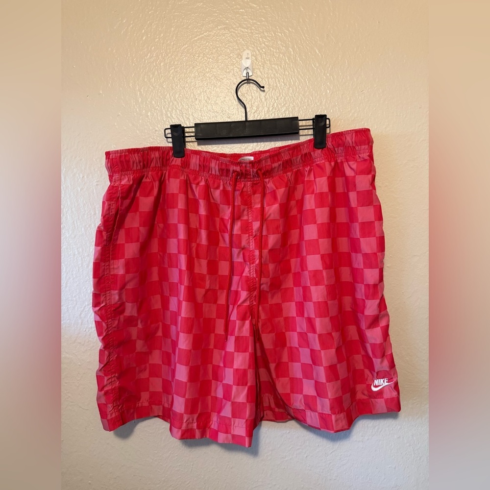 Nike Red Plaid Y2k Aesthetic Athletic Shorts - Picture 2 of 6